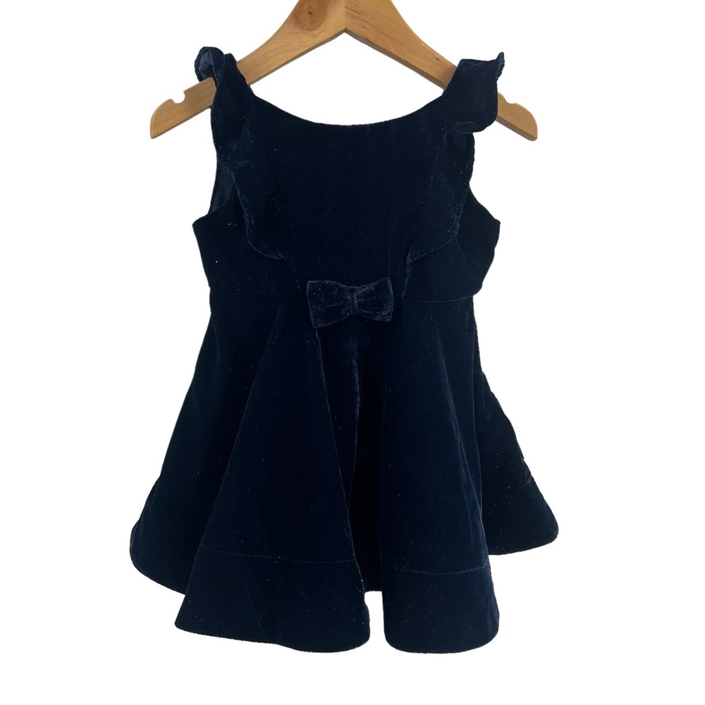 Polarn O Pyret Blue Velvet Special Occasion Dress 9-12 Month